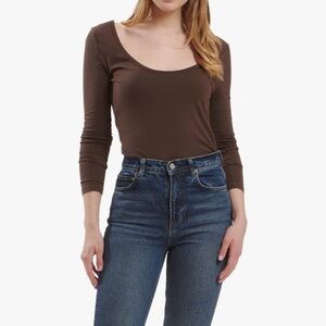 Splendid Long Sleeve Scoopneck Tee